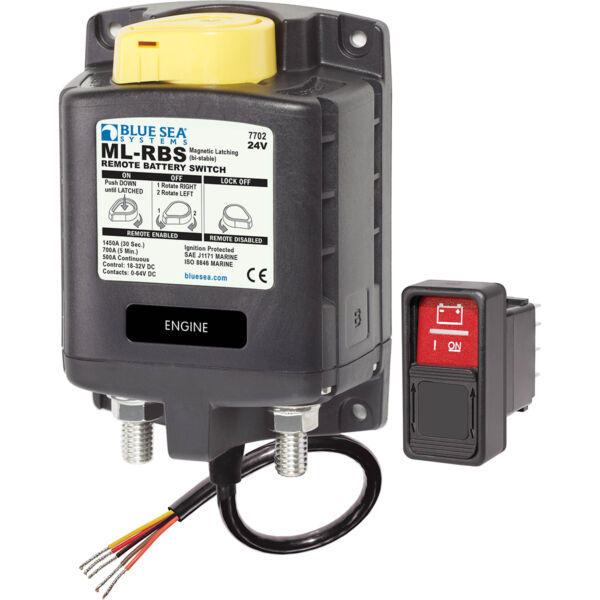 Chave Geral Remota c/ Ctrl. Manual Blue Sea ML-RBS 7702 24V