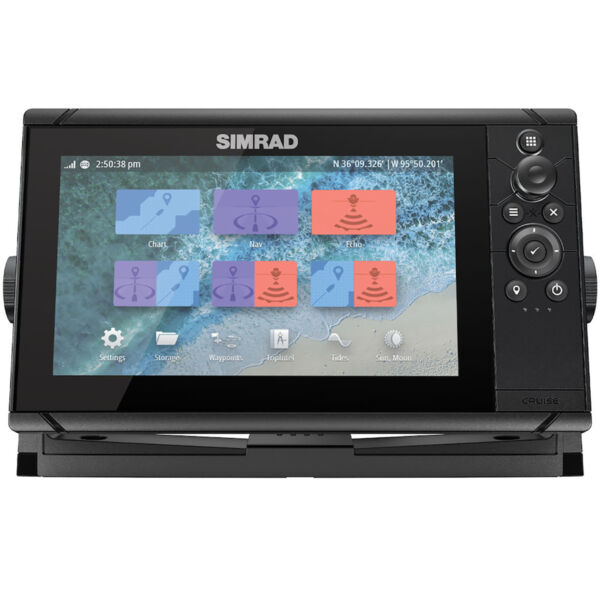 GPS Sonar Simrad Cruise 9 c/ Capa Moldura Transdutor e Carta - Imagem 6