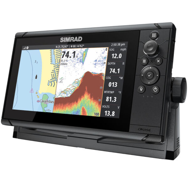 GPS Sonar Simrad Cruise 9 c/ Capa Moldura Transdutor e Carta - Imagem 3