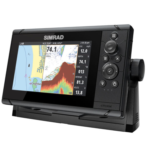 GPS Sonar Simrad Cruise 7 c/ Capa Moldura Transdutor e Carta - Image 3