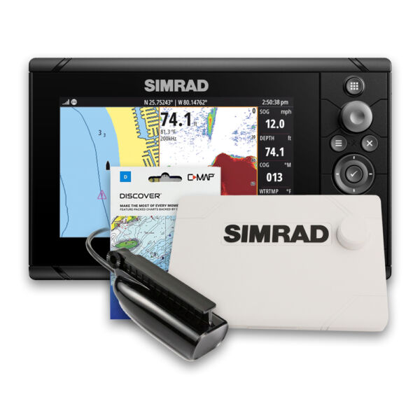 GPS Sonar Simrad Cruise 7 c/ Capa Moldura Transdutor e Carta