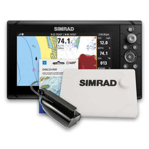 GPS Sonar Simrad Cruise 9 c/ Capa Moldura Transdutor e Carta