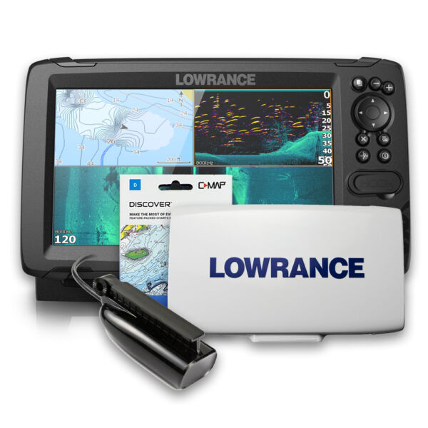 GPS Sonar Lowrance Hook Reveal 9 c/ Capa e Carta Náutica