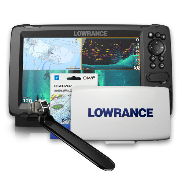 GPS Sonar Lowrance Hook Reveal 9 TS c/ Capa e Carta Náutica