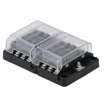 Porta Fusível Lâmina 12 Vias com LED Indicador e Tampa EGIS 8029B