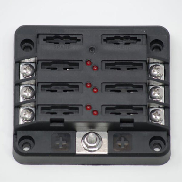 Porta Fusível Lâmina 6 Vias com LED Indicador e Tampa EGIS 8028B - Imagem 2