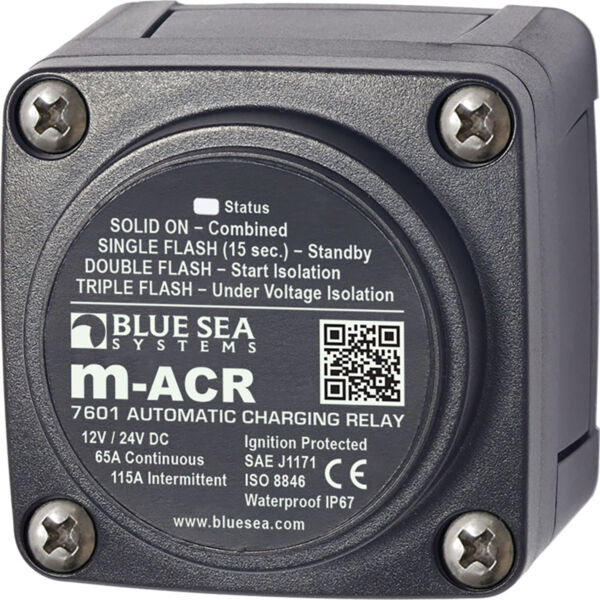 Relé de Carregamento Automático Blue Sea 7601 12/24V 65A - Imagem 2