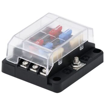 Porta Fusível Lâmina 6 Vias com LED Indicador e Tampa EGIS 8028B