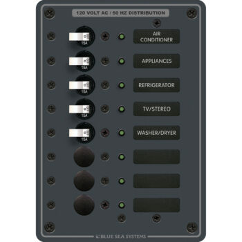 Painel de Distribuição AC 8 Posições 120V Blue Sea 8059