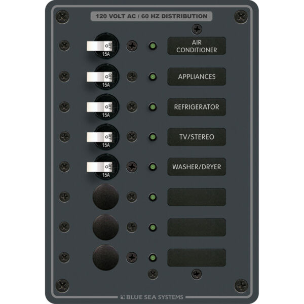Painel de Distribuição AC 8 Posições 120V Blue Sea 8059